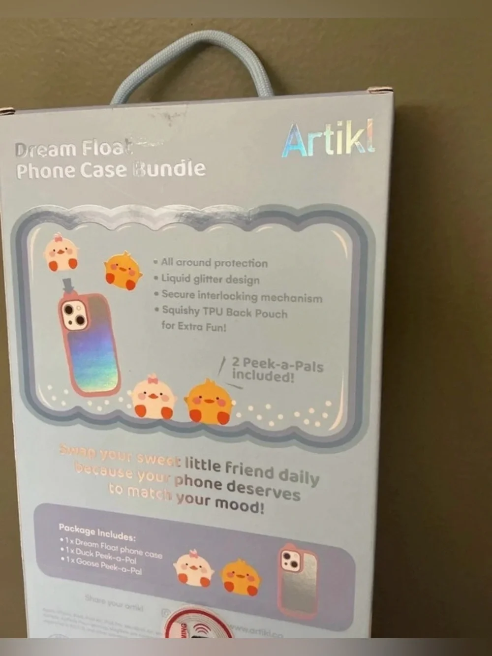 Artikl Dream Float Gradient Pink & Mint iPhone 15 Case with Peek-a-pals NWT